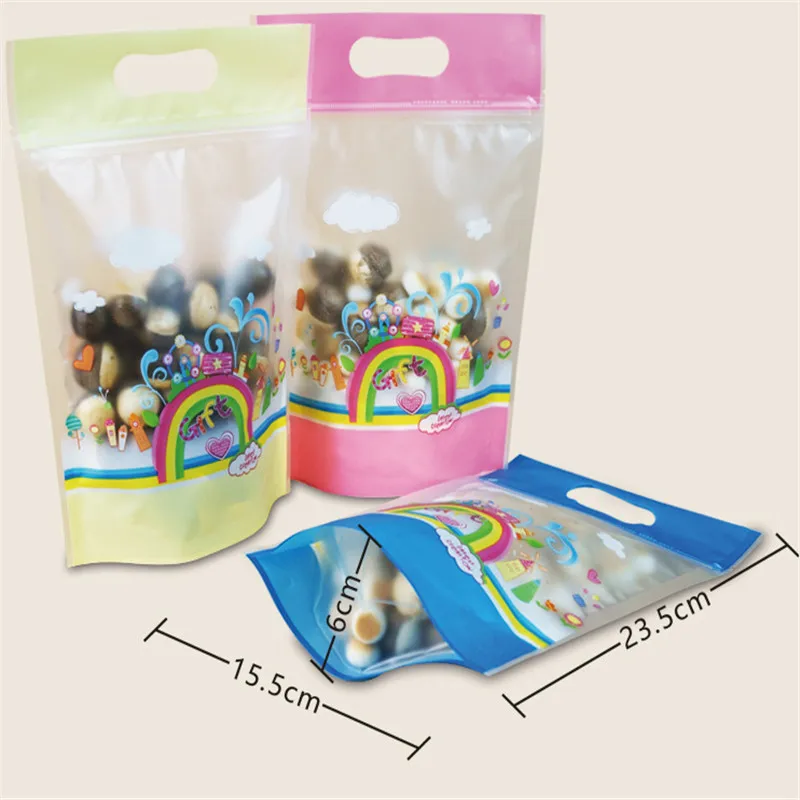 

50Pcs Plastic Cartoon Nougat Biscuits Snack Wrappers Self Adhesive Bags Wedding Party Gift Packaging