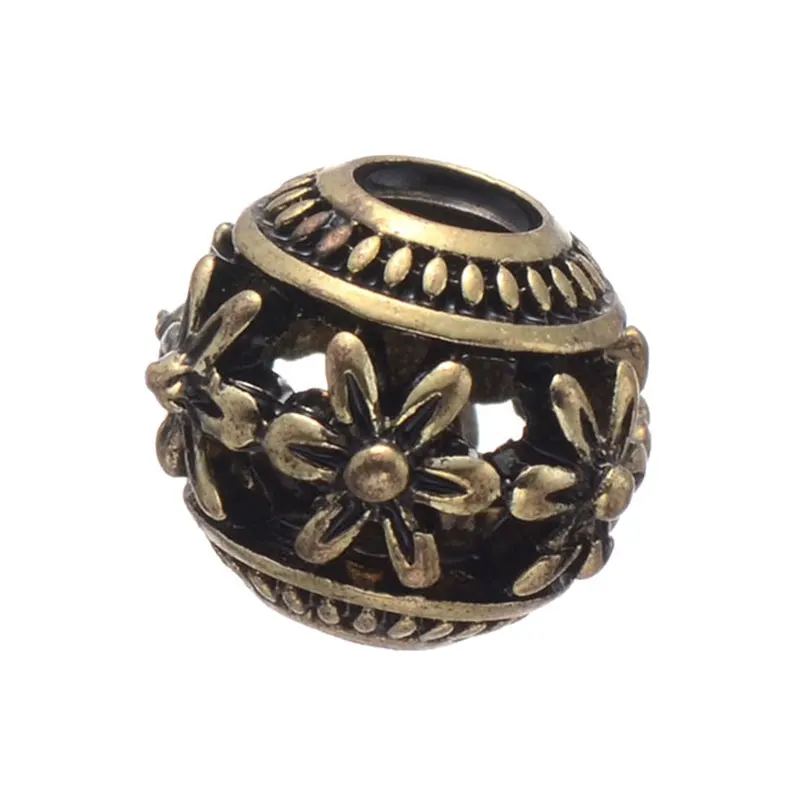JUYA 20 sztuk hurtownie 10-15mm koraliki z dziurką ze stopu starożytny brąz/kwiatowe koraliki Charms dla kobiet mężczyzn Beadwork tworzenia biżuterii — zdjęcie 2