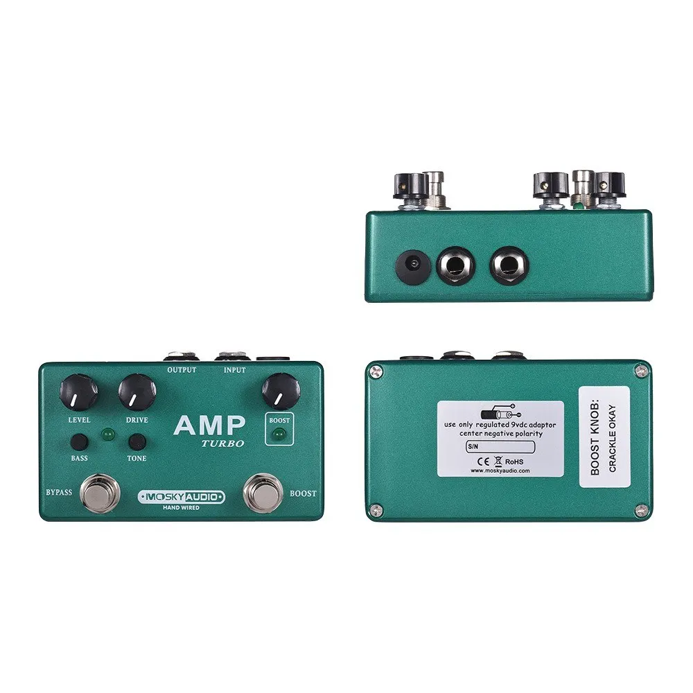 MOSKY Overdrive الغيتار دواسة تأثير أمبير توربو تأثيرات الغيتار الكهربائي دواسة الملحقات مع معززة نظيفة قذيفة معدنية