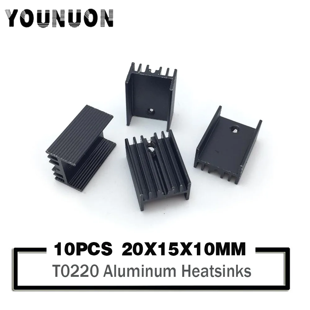 10PCS YOUNUON 20x15x11mm Cooling Radiator Aluminum Sheet Heatsink Transistor Heat Sink Cooler Radiator Cooling For PC Computer