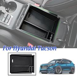 Armrest Storage Box Central Console Glove Tray Holder For Hyundai Tucson TL 2015 2016 2017 2018 2019 AT DRIVE Car Organizer