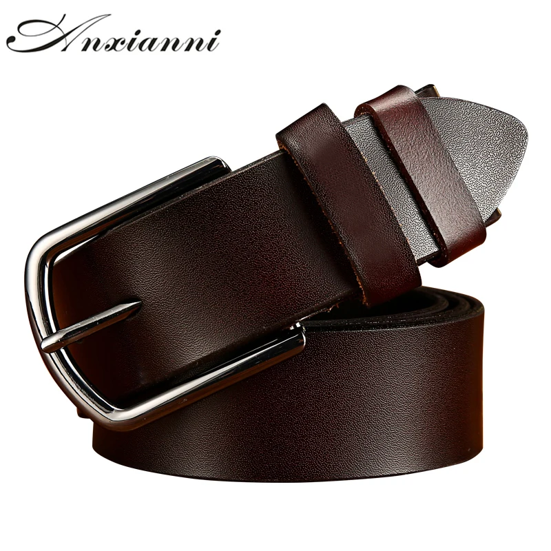 

Anxianni Genuine leather Vintage Belt for Men High Quality Natural Cow Leather No interlayer Jeans Masculine Cummerbund Belts