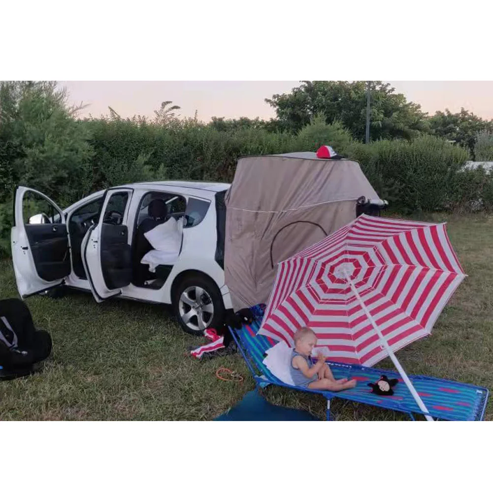 Car Rear Roof Outdoor Equipment Camping Tent Canopy Tail Ledger Picnic Awning With/No Window For Toyota Hyundai For SUV Only