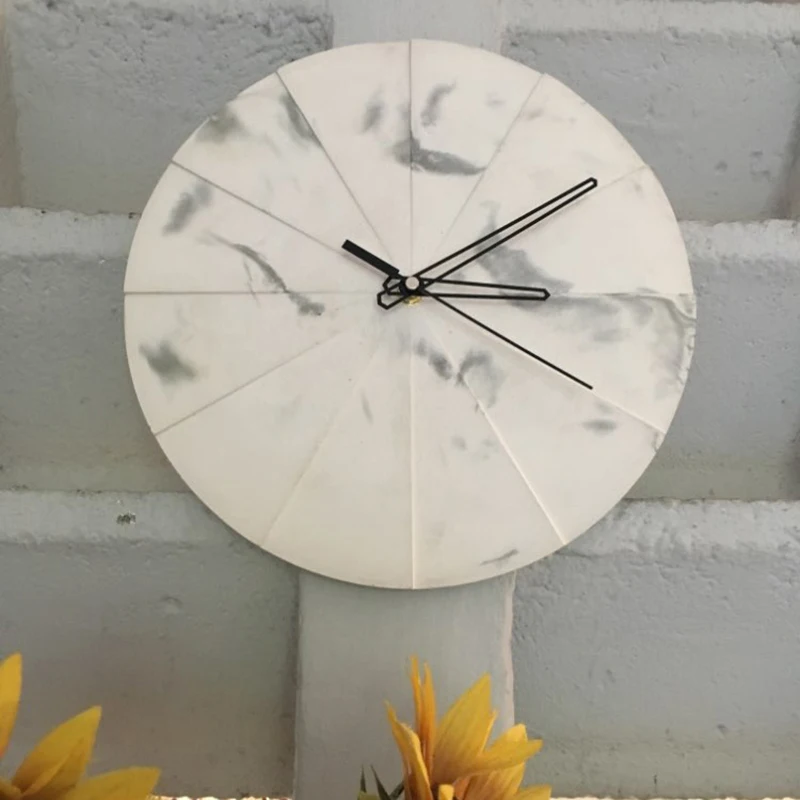 Circular concrete wall clock silicone mold living room bedroom hexagon cement clock mold plaster resin square wall clock mold