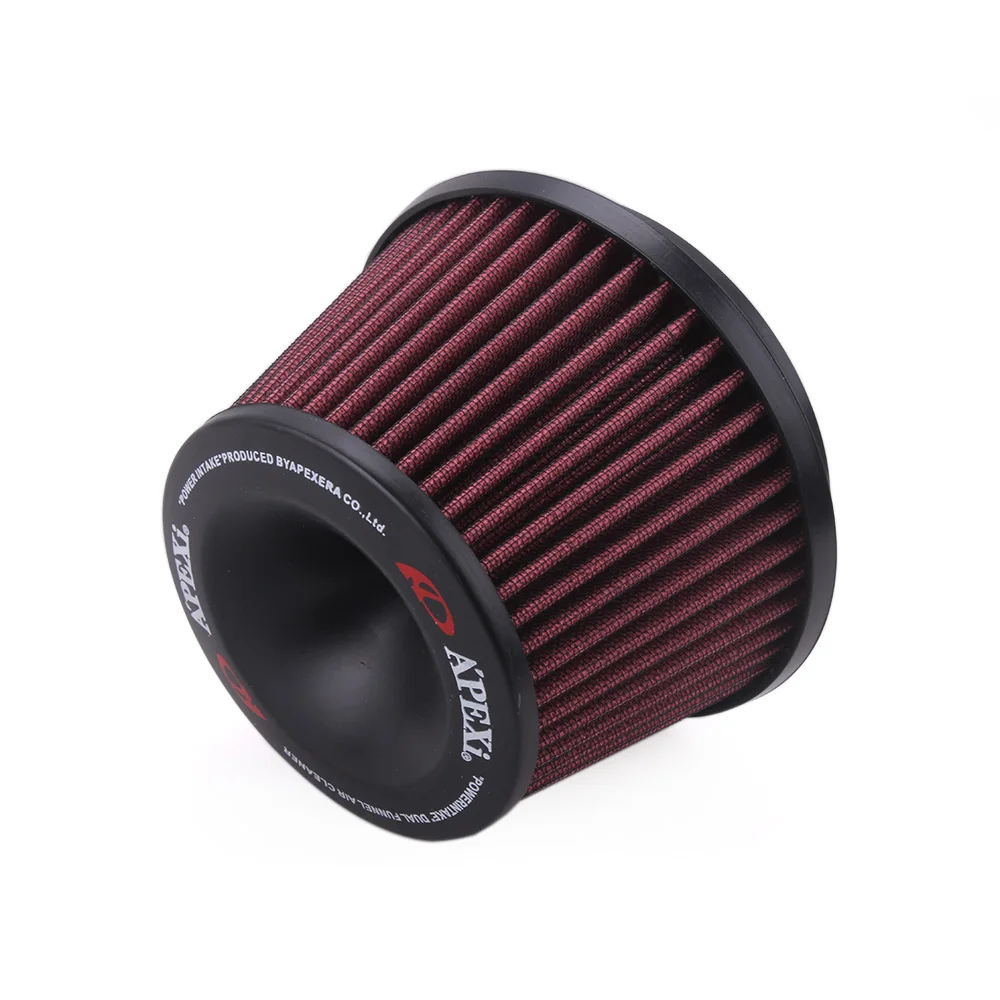 RASTP-Power Intake Air Filter 75mm Dual Funnel Adapter Air Cleaner With Logo RS-OFI011