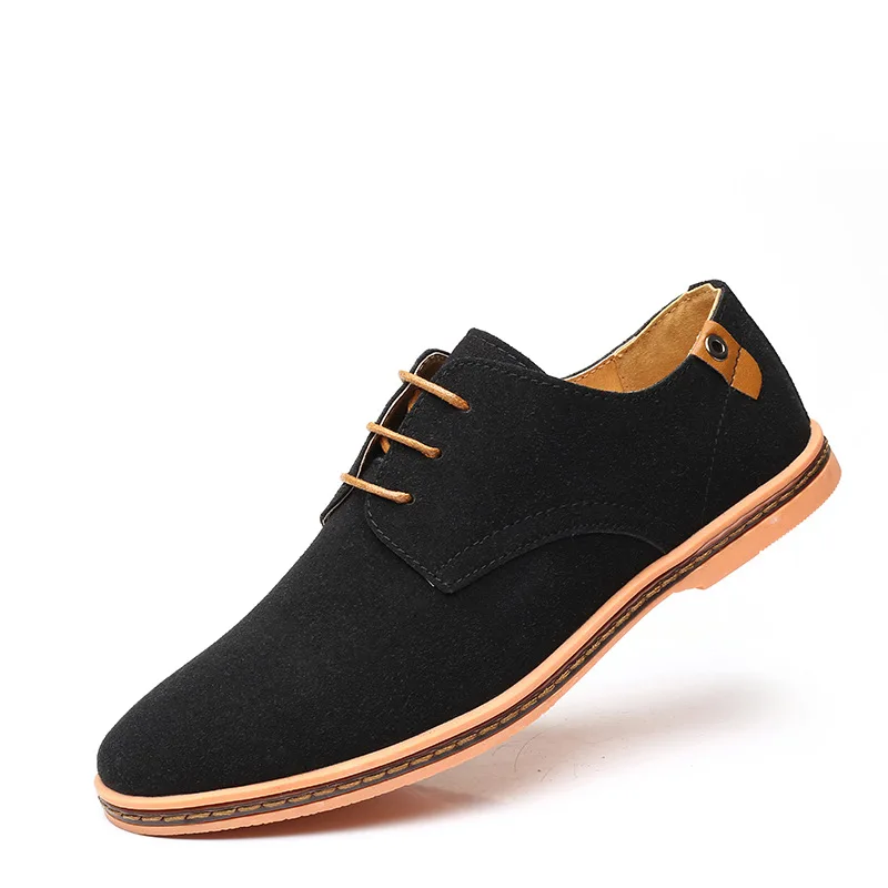 2022 Spring Suede Leather Men Shoes Oxford Casual Shoes Classic Sneakers Comfortable Footwear Dress Shoes Large Size Flats