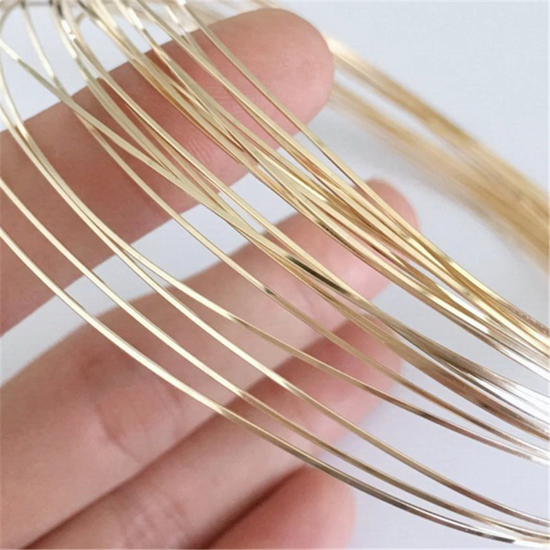 14K Gold Filled Square Wire หนึ่งเมตรครึ่ง Hard/Dead Soft 14K Gold Filled Beading Wire ทําด้วยมือ DIY เครื่องประดับทําผลการค้นหา