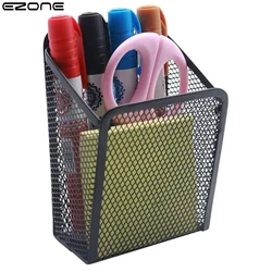 EZONE Black Magnetic Pencil Holder Hot Sale Generous Compartments Magnetic Storage Basket Desk Organizer School Stationery