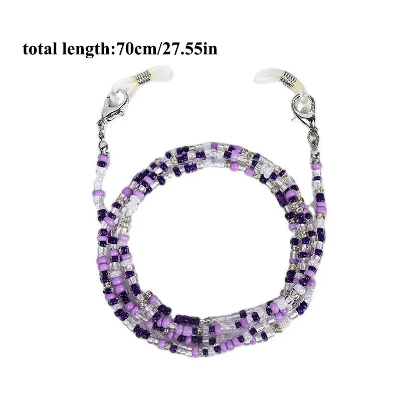 Bohemian Colored Glasses Chains Mask Strap Beaded Women Face Mask Lanyard Anti Slip Women\'s Neck Chain for Eyeglass Sunglasses