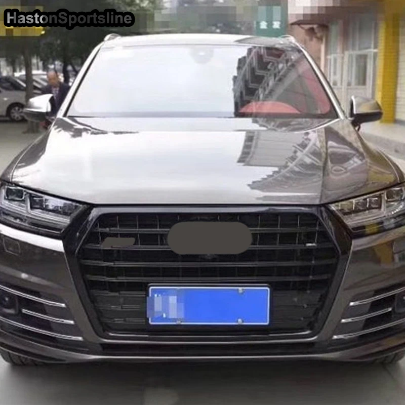 Q7 Black Front Hood Grill Grille for Audi Q7 SQ7 Sline 2016-2020 Car Styling Accessories