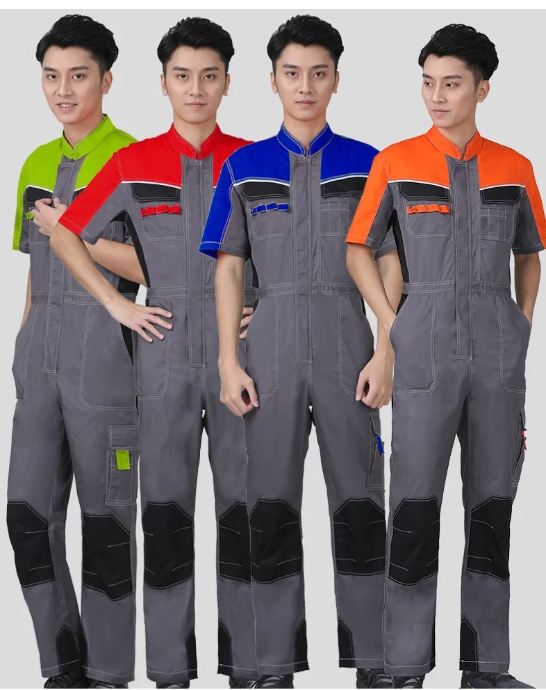 Mens Work Clothing Coverall Summer Breathable Long Sleeve Worker Overalls Durable Factory Worker Jumpsuits Auto Repair Uniforms