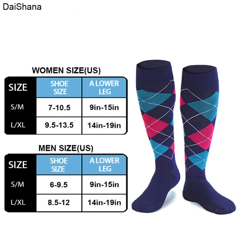 1Pair Compression Socks Fit For Medical Edema Diabetes Varicose Veins Socks Outdoor Men Women Running Hiking Sports Socks