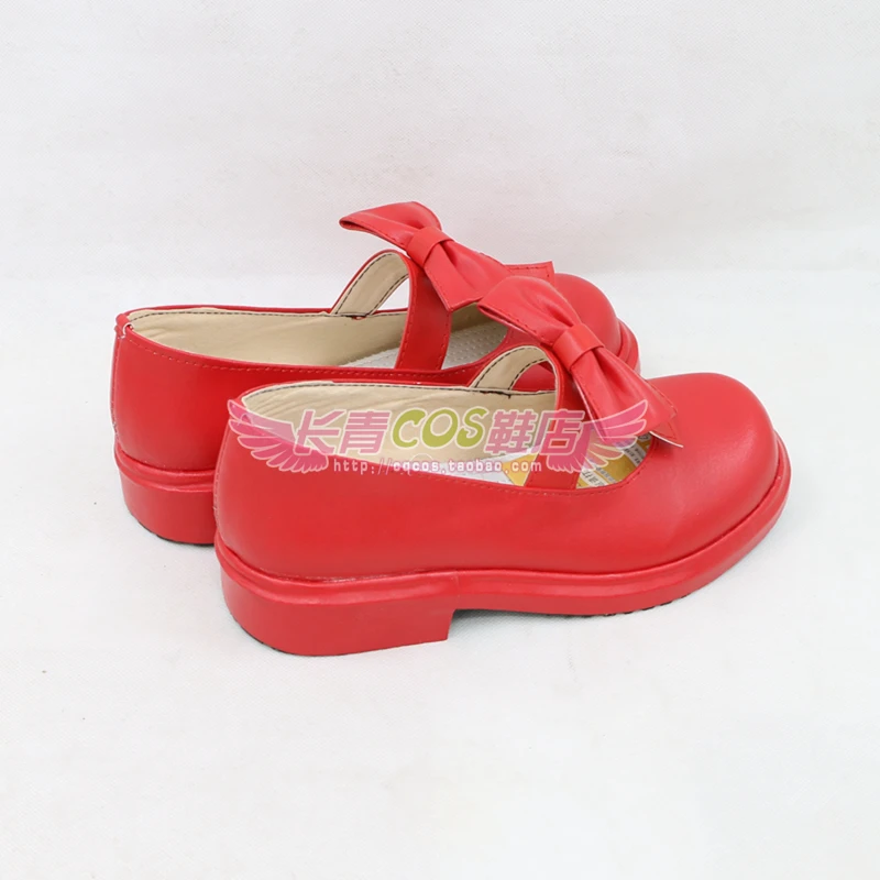 Cardcaptor sakura kinomoto-botas para cosplay, sapatos vermelhos com laço para meninas, sapatos de anime para festa de halloween
