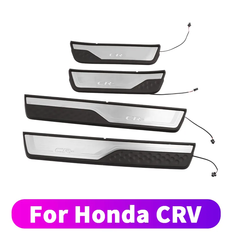 Door pedal with lighted threshold protection, anti-dirty modification decoration accessories For Honda CRV 2017 18 19 20 2021