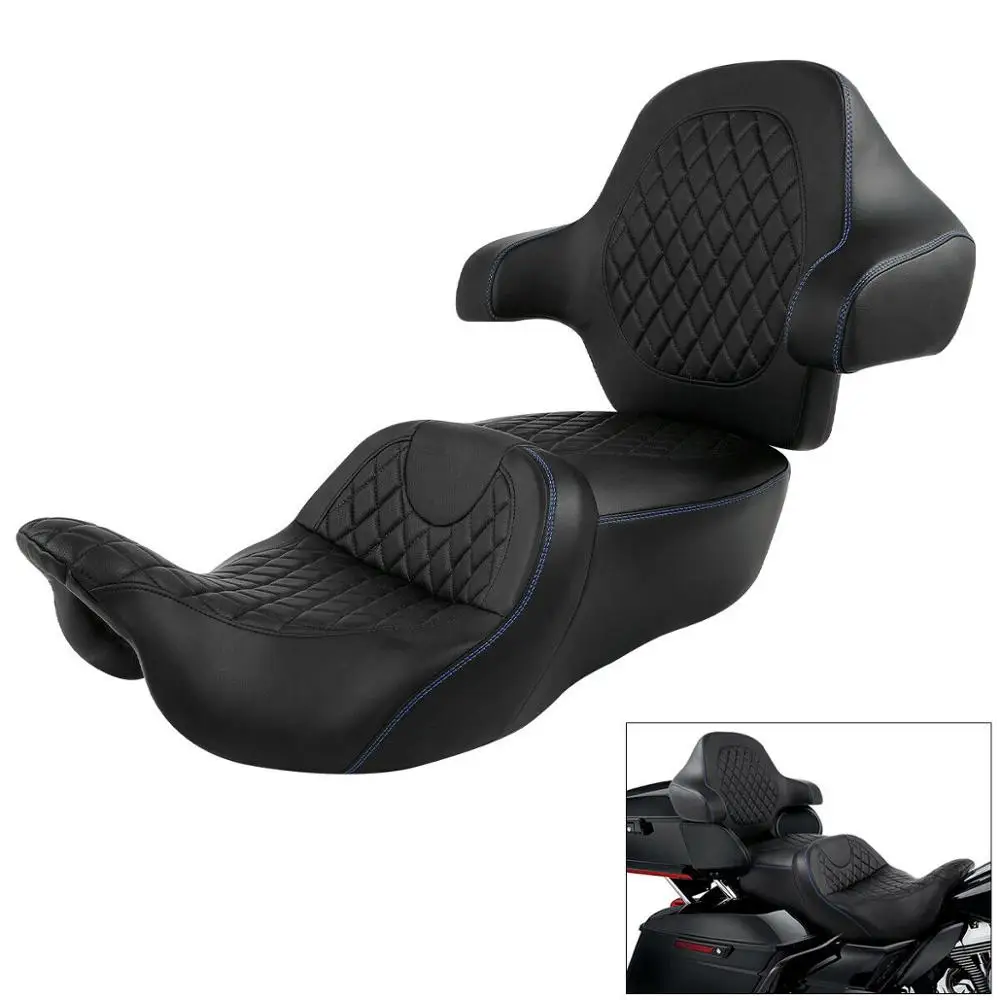 Motorcycle Two-Up Seat Backrest For Harley Touring Street Electra Glide Road King Ultra CVO 2009-2022 2019 Passenger Rider