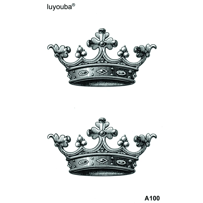 Couronne impériale tatouages temporaires imperméables hommes Tatuajes Temporales manches Tatoo henné Tatuagem croix henné corps Art tatouage