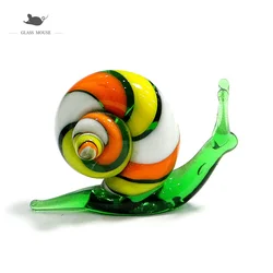 Murano Glass Snail Miniature Figurines Ornaments Colorful Art Cute Animal Collection Home Decor Statuette New Year Gift For Kids