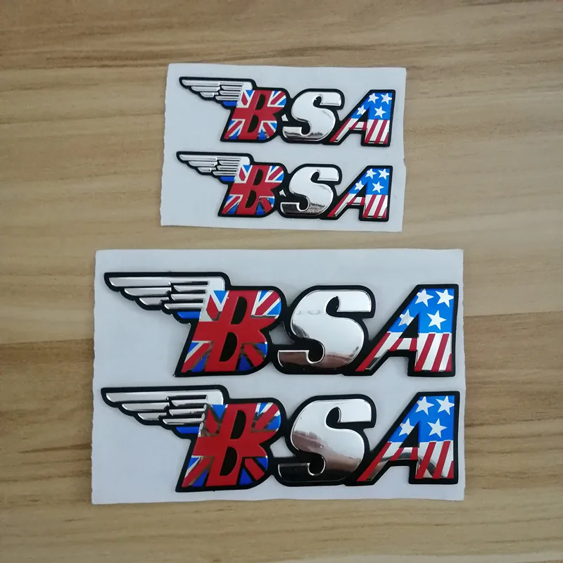 

Emblems Stickers Decals 3D Silver Reflective Motorcycle Logos for BSA