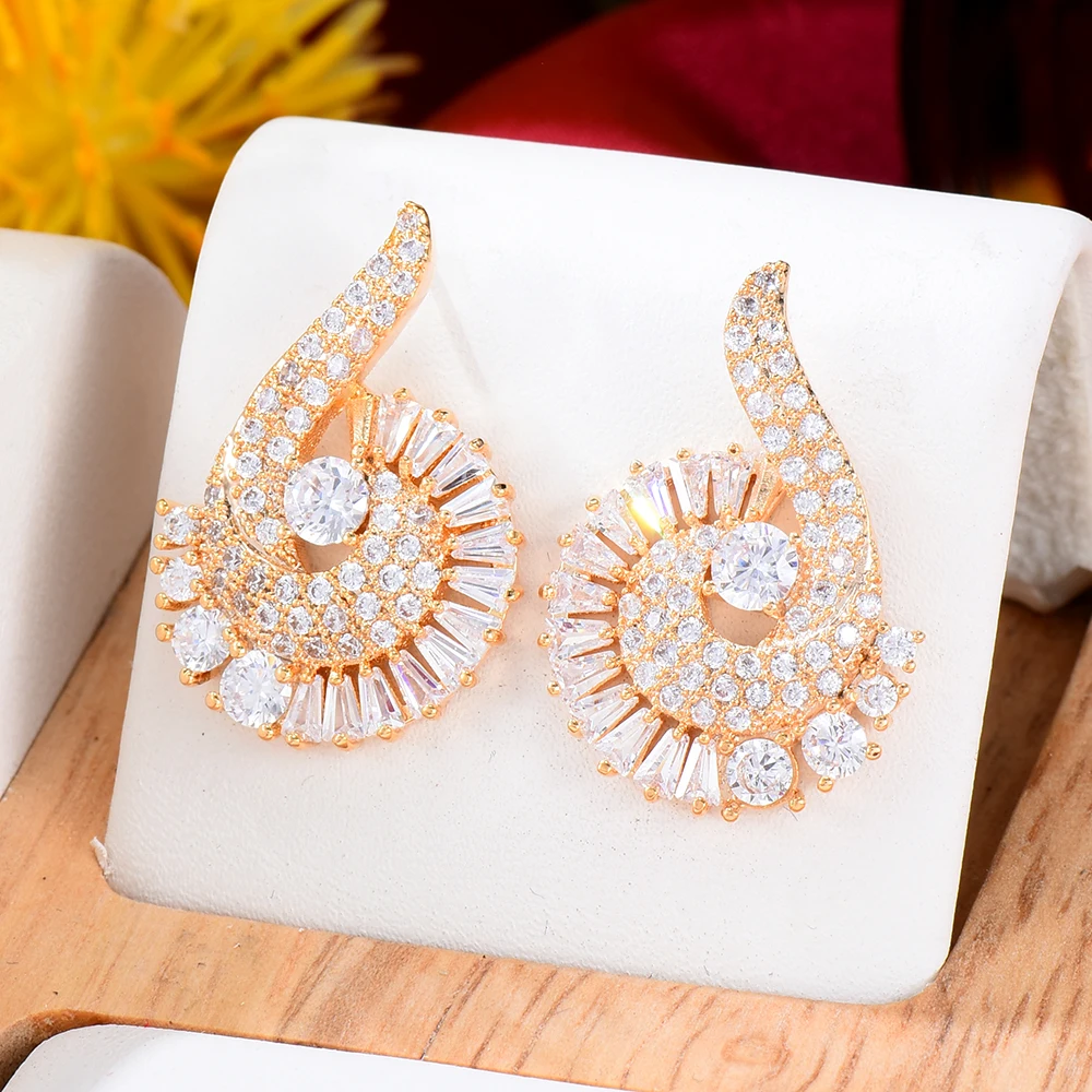 

Siscathy Africa Nigerian Luxury Drop Earrings Women Cubic Zirconia Hanging Earring Party Celebration Fine Jewelry New Year Gift