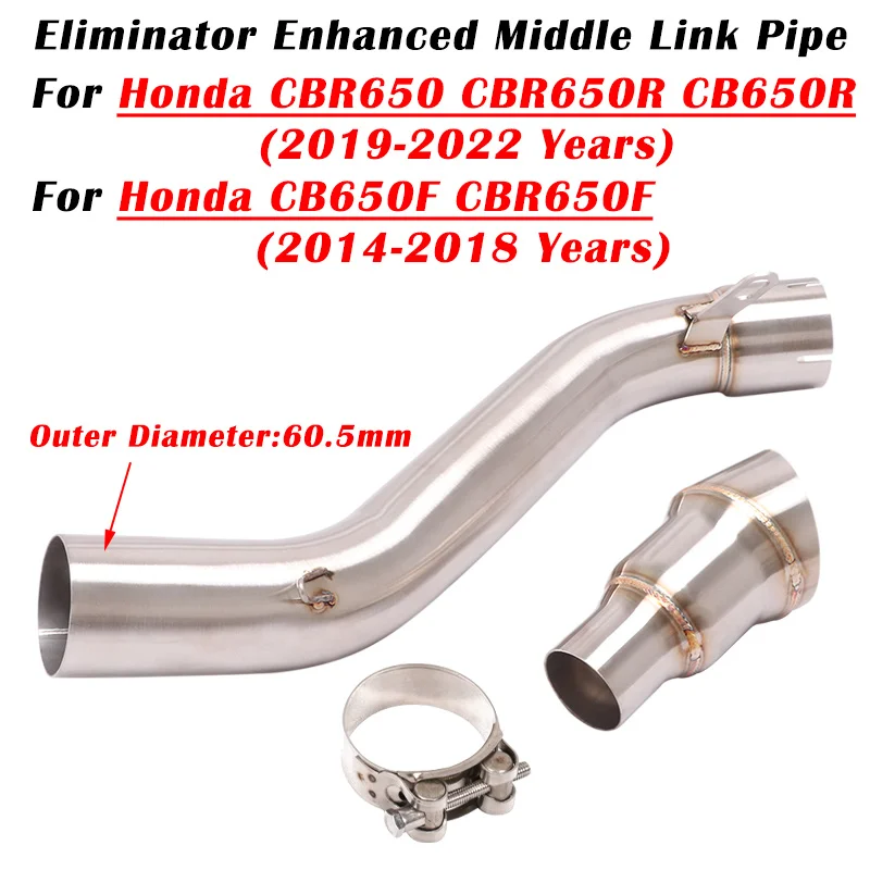 For Honda CBR650 CBR650R CB650R 2019 – 2021 2022 CB 650F CBR650F 2014 – 2018 Motorcycle Exhaust Escape 61mm Muffler Link Pipe