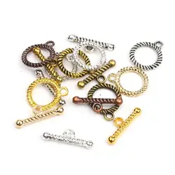 10 pairs antique colors 8 Mixed Round Metal OT Clasp Connector Hook For Jewelry Making Diy Bracelet Accessories Wholesale Supply