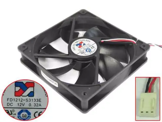 

ARX FD1212-S3133E DC 12V 0.32A 120x120x25mm 3-Wire Server Cooling Fan