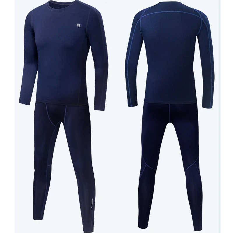 Sports Thermal Underwear Sets Men's Autumn and Winter Fleece Thermo Underwear Ski Running Fitness Riding Quick Dry Long Johns