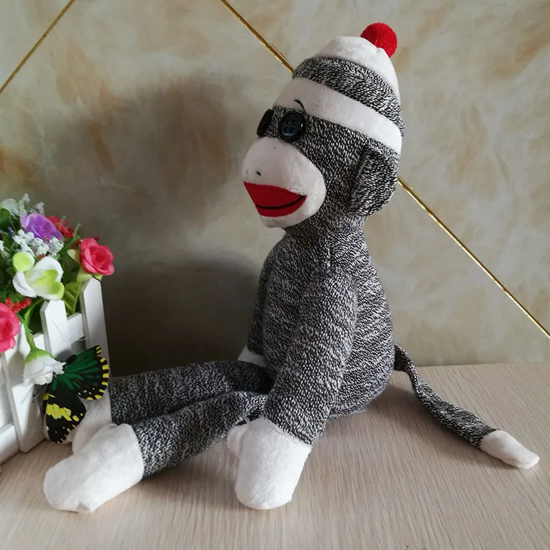 SOCK grey monkey stuffed animals kids baby toys plush toys 40CM baby gift girl cute dolls