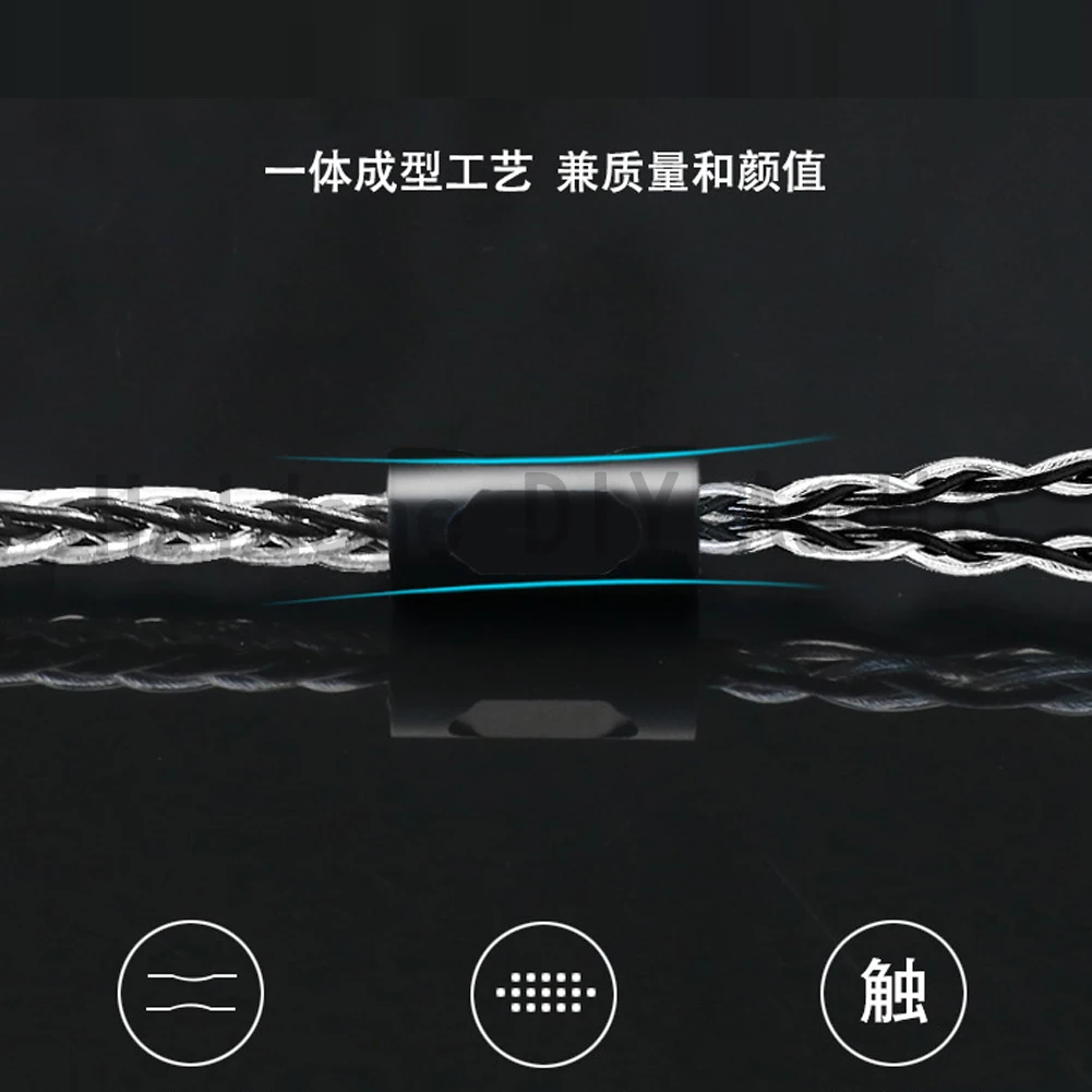 Haldane Silver Plated 0.75mm 0.78mm 2pin mmcx Headphone Cable Balanced Hifi Replacement Earphone Cable with Lightning plug