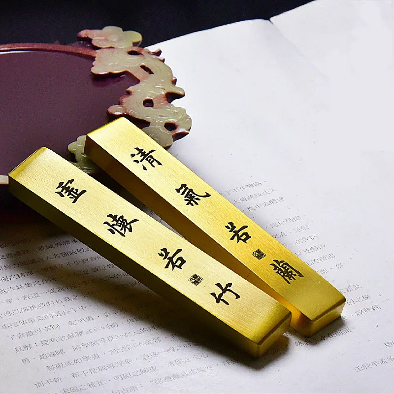 Brass Paperweights 2pcs Metal Paperweight Student Brush Pen Painting Calligraphy Practice Paper Pressing Prop Paper weights