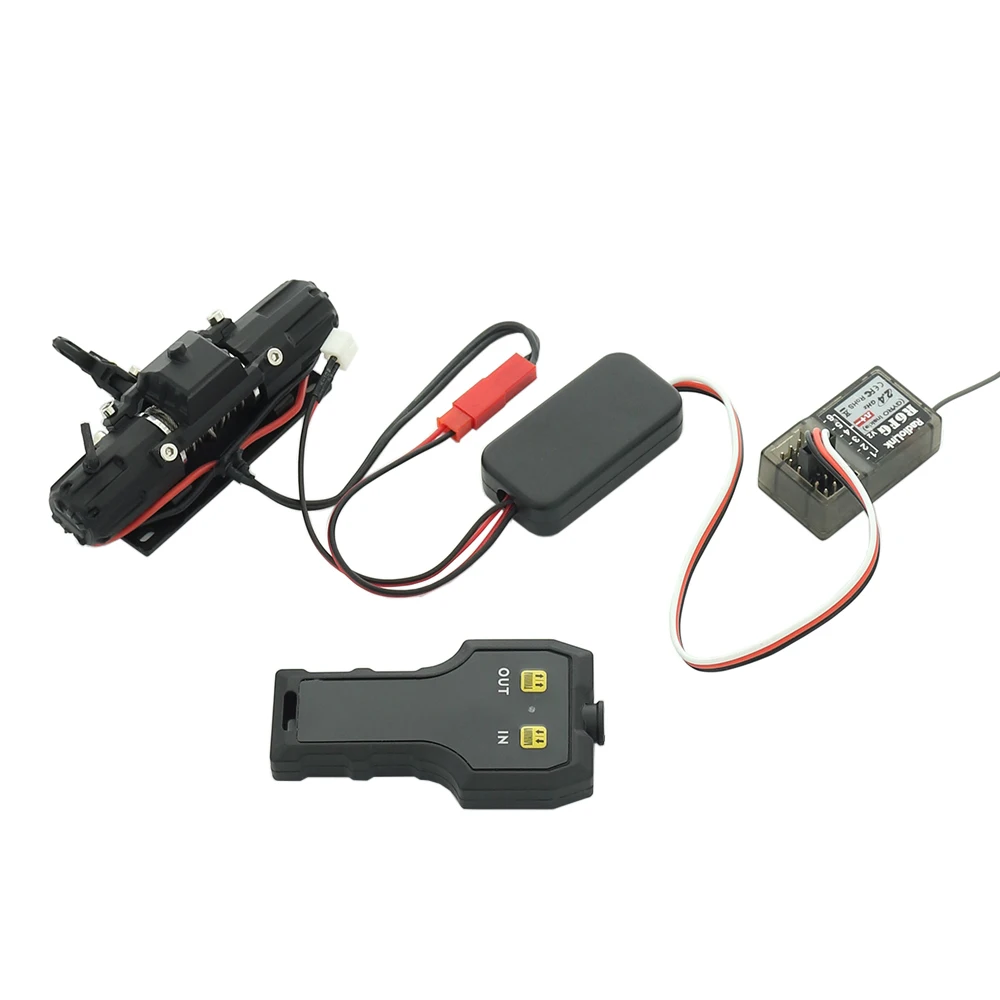 1/10 Metal Electric Winch Wireless Remote Controller System for RC Crawler  TRX4 TRX6  Axial SCX10 Tamiya CC01