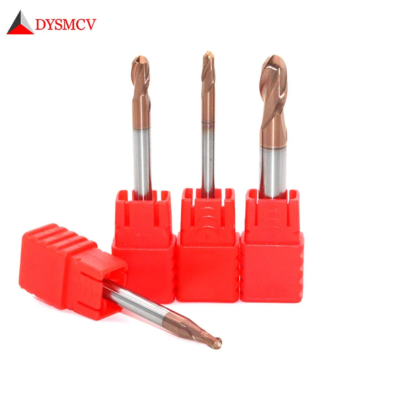 1pcs Ball Nose Endmills 12MM Long 75mm 100mm HRC60 2F Solid Carbide End Milll Router Bit CNC Lathe Milling Cutter Bit Tool