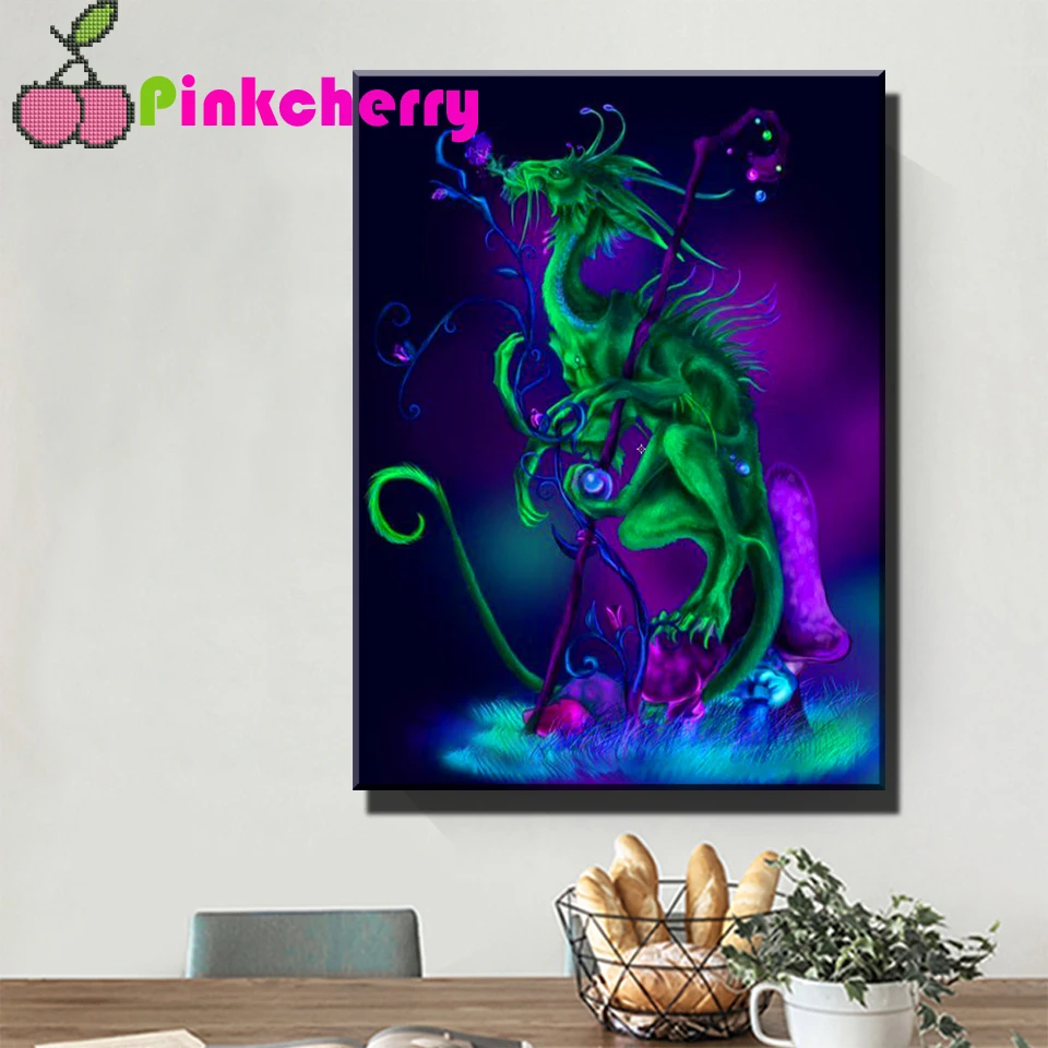 Fantasy Necrotic Dragon Magic Diamond embroidery 5d diy diamond painting cross stitch full square round drill mosaic k1812