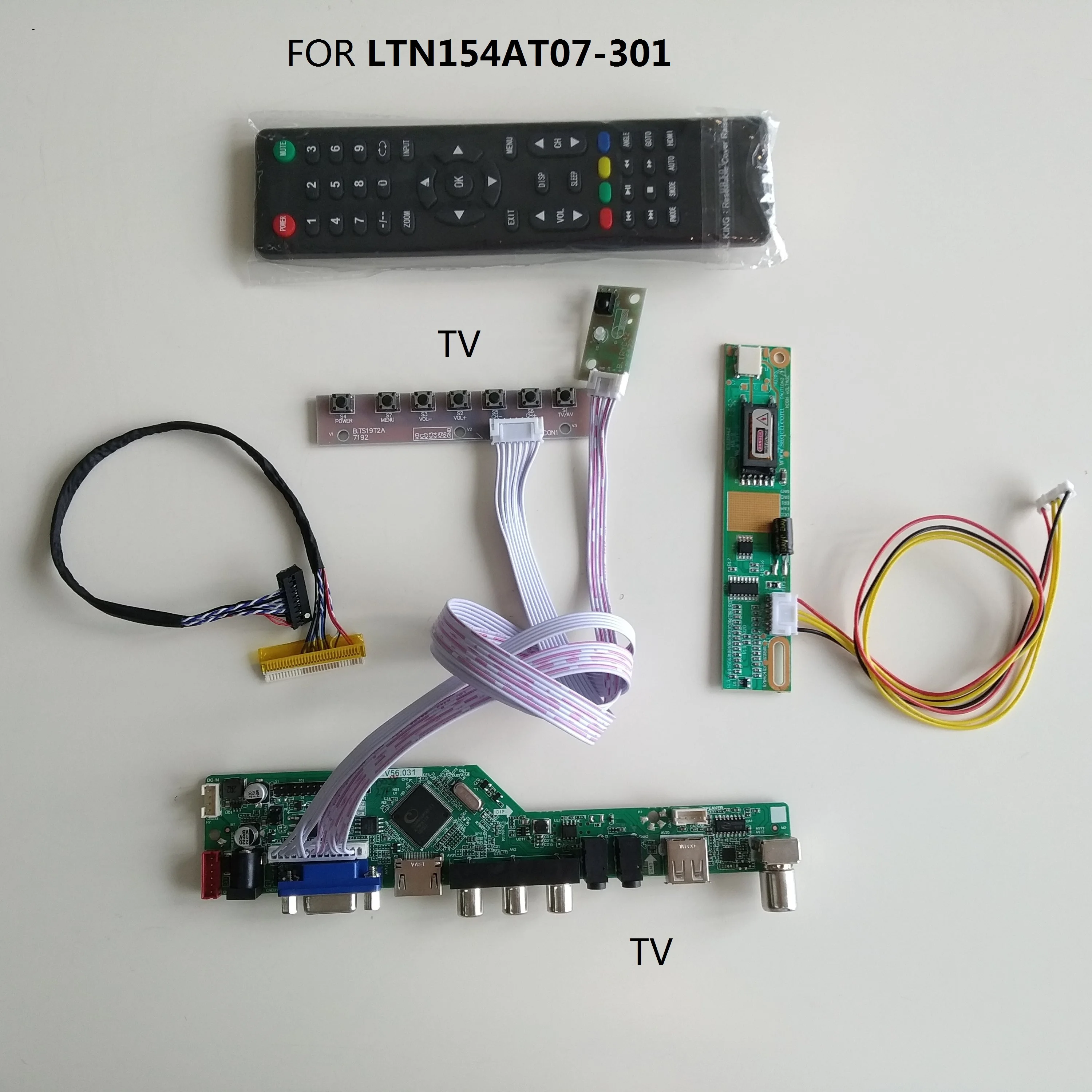 

TV56 HDMI-compatible USB VGA AV LCD LED AUDIO TV 1 CCFL lamps cable Controller Board panel 15.4" LTN154AT07-301 1280X800 monitor