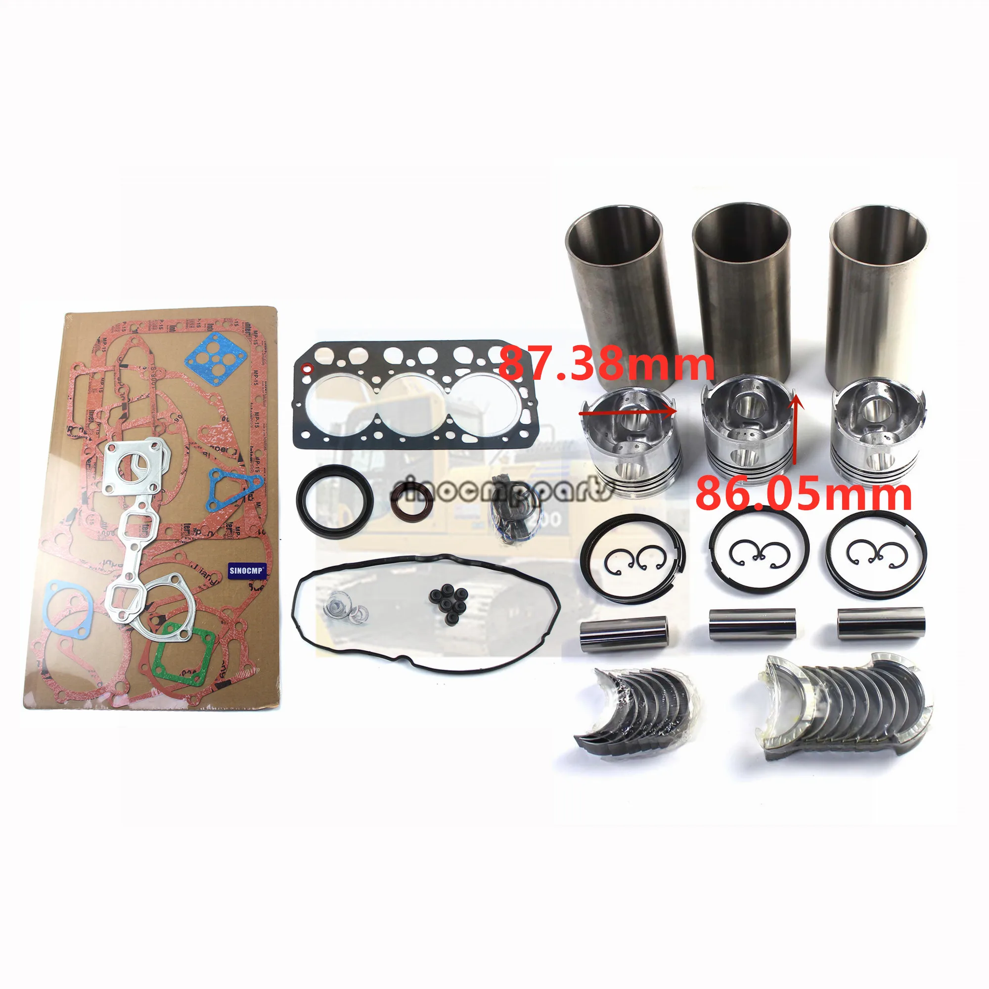 

S3Q2 S3Q2T Engine Overhaul Rebuild Kit For 303.5C 303CCR 303.5D Excavator