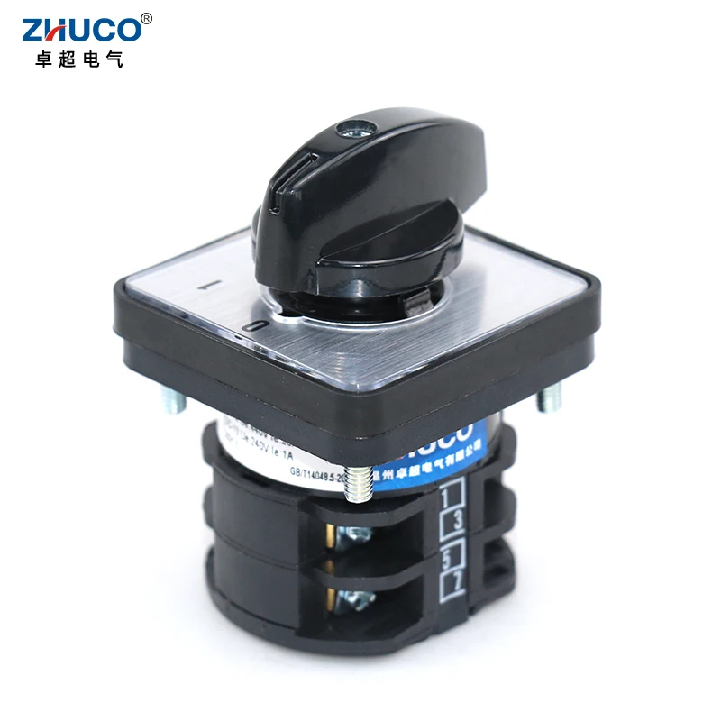 ZHUCO LW8D-10/C04.2 10A 660V ON OFF Two Poles Two Positions Universal Conversion Selection Panel Mounting Cam Changeover Switch