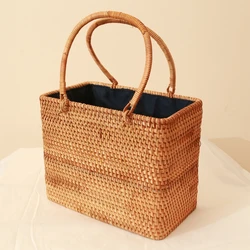 Handmade Straw Women Shoulder Bags Summer Beach Rattan Woven Women Handbags Ladies Rattan Messenger Crossbody Bag Purses K7867