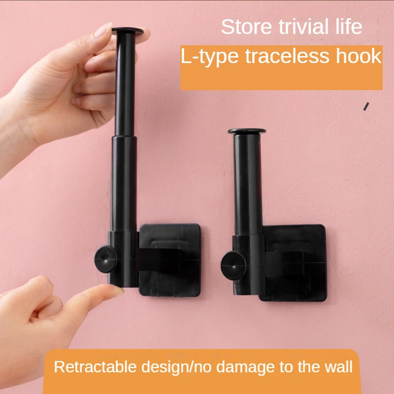 Creative Retractable Cloth Cling Film Wall Hanging Non-punching Multifunctional Wall Hanging Pot Cover Rack Earphone Bracket