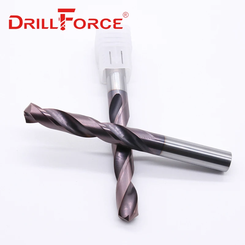 Drillforce-Jeu de forets en carbure monobloc, foret hélicoïdal à flûte hélicoïdale pour outil en alliage inoxydable dur, OAL HRC65, 2mm-22mm x