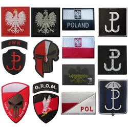 Poland Flag Embroidery Patch Polish Eagle Special Force Army Military Patches IR Reflective Tactical Emblem Embroidered Badges