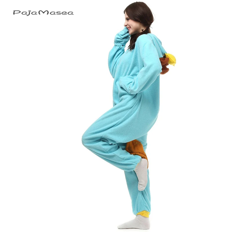 XXL PAJAMASEA Men Platypus Costume Onesie For Adults Women Girl Cartoon Pajamas Boy Men Christmas Cosplay Party Raccoon Kigurumi