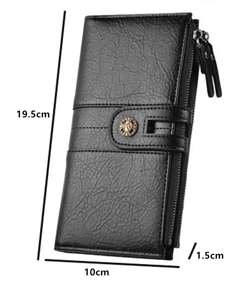 2024 New Wallets Are Exclusively For Long Men's Wallets Zipper Soft Wallets Mobile Wallets Multifunctional PU Waterproof Wallet