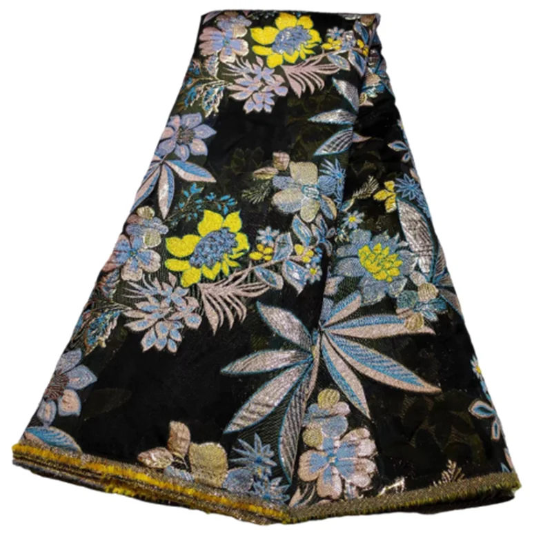 

Embroidered Brocade Lace Fabric for Wedding Party High Quality African Jacquard Fabric Black Lace Nigerian French Tulle Lace