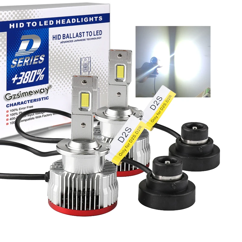 New Car Light D2S LED D1S D4S Canbus No Error D3S D5S D2R D8S D4R 70W 17200LM Plug to Original HID Ballast 6000K White Bulb Kit