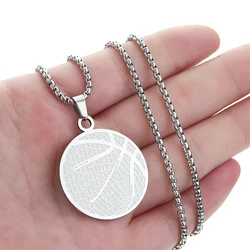CHENGXUN Basketball Pendant Necklace Men Boys with Chain-Gold Plated/316L Stainless Steel FlowX Basketball Pendant Charm Gift