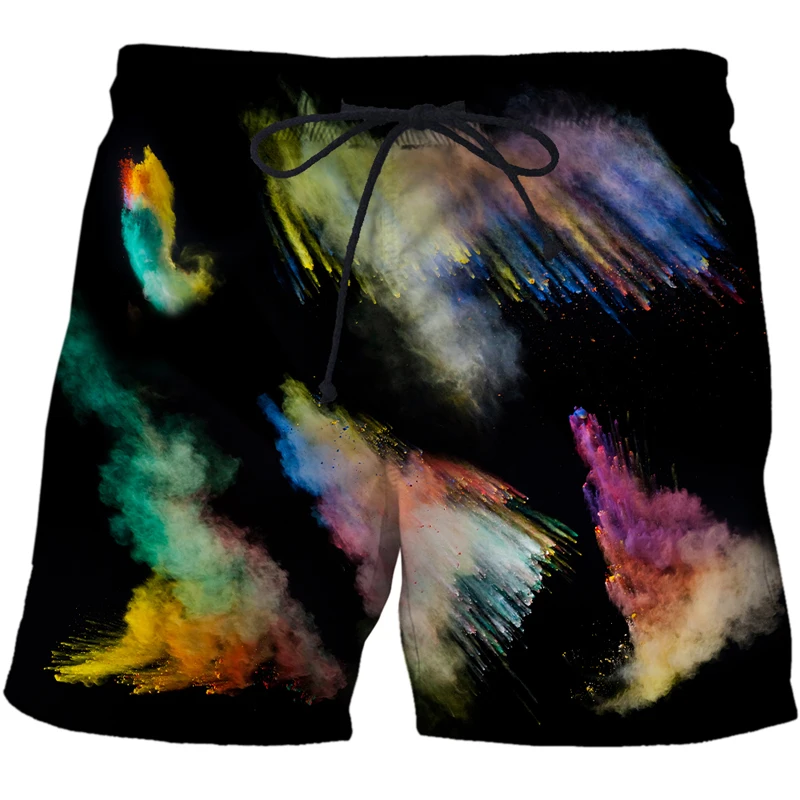 2022 New Speckled tie dye pattern print shorts fashion 3d printing surf shorts men's swimming trunks quick-drying sports short