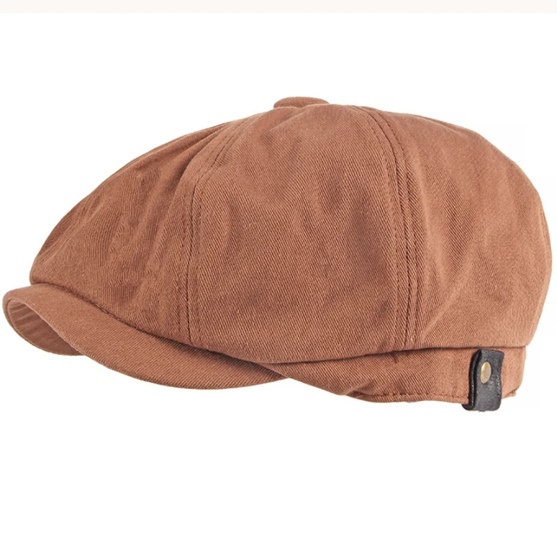 HT3347 Beret czapka wiosna jesień bawełniany kapelusz płaskie czapki męskie kobiety Vintage artysta Beret kapelusz Retro ośmiokątna czapka berety