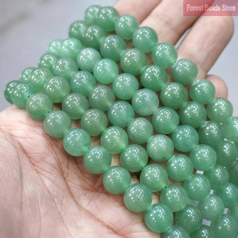 Natural Green Aventurine Beads Round Loose Spacer Beads For Jewelry Making DIY Bracelet Necklace Accessories 4 6 8 10 12 14 16MM