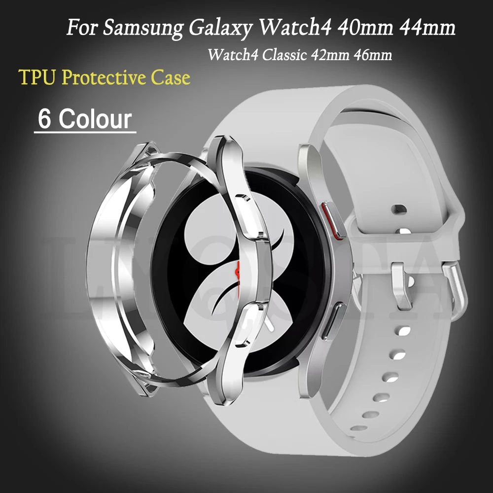 Case For Samsung Galaxy Watch 4 Classic 46mm/42mm TPU Screen Protector Cover Bumper Galaxy Watch4 44mm 40mm Protective Case Belt