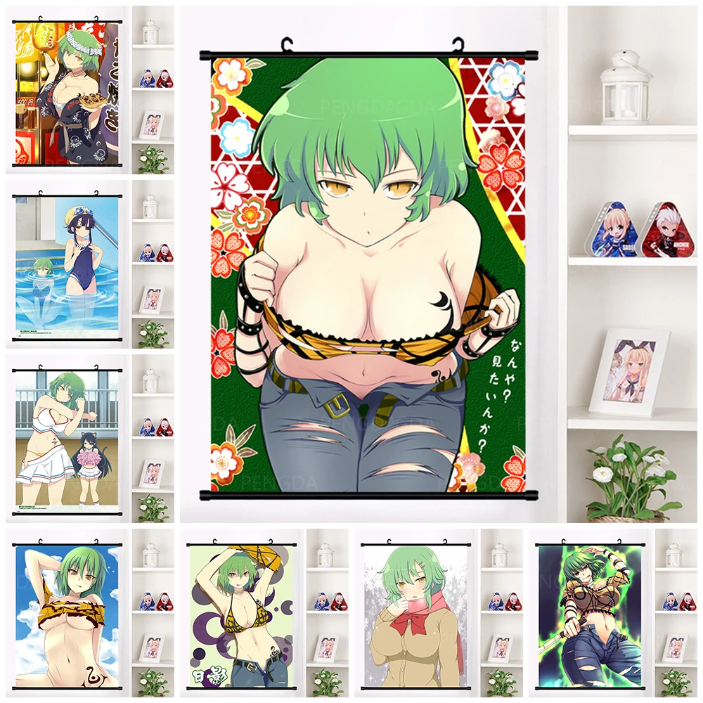 HD Printed Anime Characters Hanging Painting Senran Kagura Hikage Art Poster Plastic Scroll Canvas Decor Home Room Wall Pictures